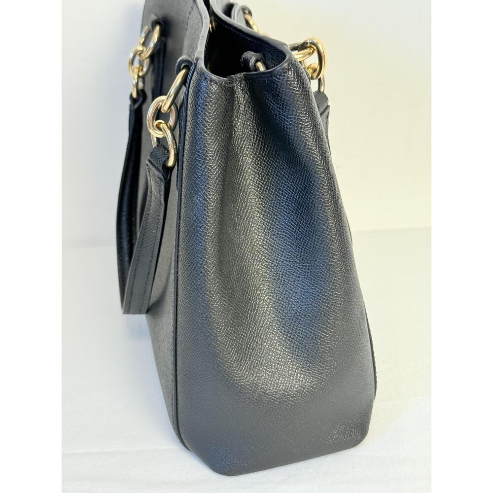 Coach Womens Black  Minetta Hardware Adjustable Strap Leather Crossbody Handbag - Picture 14 of 16